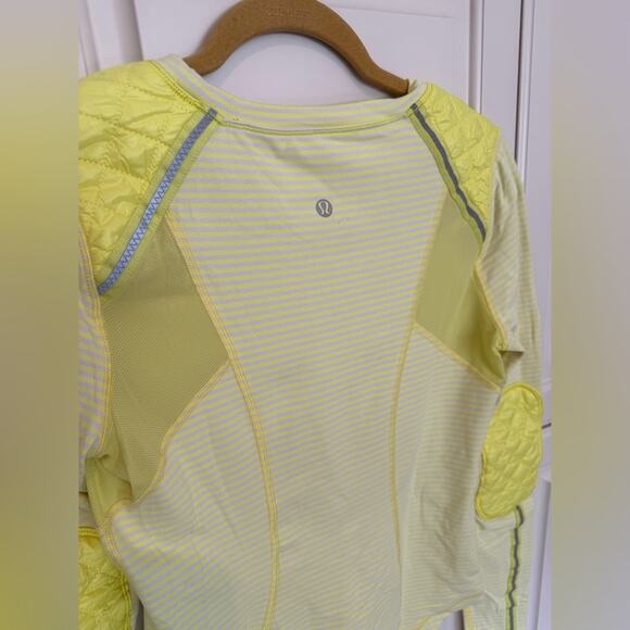Lululemon Women's Ice Queen Long Sleeve Stripe Top Size 6 Yellow Athletic Comfy - Picture 5 of 8